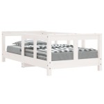 vidaXL Cadru de pat pentru copii, alb, 70x140 cm, lemn masiv de pin