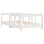 vidaXL Cadru de pat pentru copii, alb, 70x140 cm, lemn masiv de pin