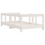 vidaXL Cadru de pat pentru copii, alb, 70x140 cm, lemn masiv de pin