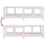 vidaXL Cadru de pat pentru copii, alb, 70x140 cm, lemn masiv de pin