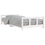 vidaXL Cadru de pat pentru copii, alb, 90x190 cm, lemn masiv de pin