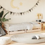 vidaXL Cadru pat copii cu sertare, 80x200 cm, lemn masiv de pin vidaXL Cadru pat copii cu sertare, 80x200 cm, lemn masiv de pin