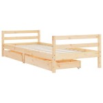 vidaXL Cadru pat copii cu sertare, 80x200 cm, lemn masiv de pin vidaXL Cadru pat copii cu sertare, 80x200 cm, lemn masiv de pin