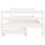 vidaXL Cadru pat copii cu sertare, alb, 80x200 cm, lemn masiv de pin vidaXL Cadru pat copii cu sertare, alb, 80x200 cm, lemn masiv de pin