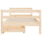 vidaXL Cadru de pat cu sertare de copii, 90x200 cm, lemn masiv pin vidaXL Cadru de pat cu sertare de copii, 90x200 cm, lemn masiv pin
