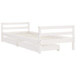 vidaXL Cadru de pat cu sertare de copii, alb, 90x200 cm lemn masiv pin vidaXL Cadru de pat cu sertare de copii, alb, 90x200 cm lemn masiv pin