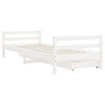 vidaXL Cadru de pat cu sertare de copii, alb, 90x200 cm lemn masiv pin vidaXL Cadru de pat cu sertare de copii, alb, 90x200 cm lemn masiv pin