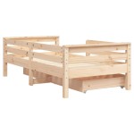 vidaXL Cadru de pat cu sertare de copii, 70x140 cm, lemn masiv de pin vidaXL Cadru de pat cu sertare de copii, 70x140 cm, lemn masiv de pin