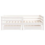 vidaXL Cadru de pat copii cu sertare, alb, 70x140 cm, lemn masiv pin vidaXL Cadru de pat copii cu sertare, alb, 70x140 cm, lemn masiv pin