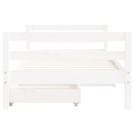 vidaXL Cadru de pat copii cu sertare, alb, 80x160 cm, lemn masiv pin vidaXL Cadru de pat copii cu sertare, alb, 80x160 cm, lemn masiv pin