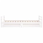 vidaXL Cadru de pat pentru copii, alb, 90x190 cm, lemn masiv de pin vidaXL Cadru de pat pentru copii, alb, 90x190 cm, lemn masiv de pin