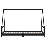 vidaXL Cadru de pat pentru copii, negru, 80x200 cm, lemn masiv de pin vidaXL Cadru de pat pentru copii, negru, 80x200 cm, lemn masiv de pin