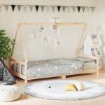 vidaXL Cadru pat pentru copii, 90x200 cm, lemn masiv de pin vidaXL Cadru pat pentru copii, 90x200 cm, lemn masiv de pin