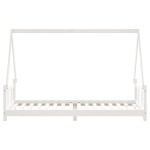 vidaXL Cadru de pat pentru copii, alb, 90x200 cm, lemn masiv de pin vidaXL Cadru de pat pentru copii, alb, 90x200 cm, lemn masiv de pin