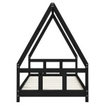 vidaXL Cadru pat pentru copii, negru, 90x200 cm, lemn masiv de pin vidaXL Cadru pat pentru copii, negru, 90x200 cm, lemn masiv de pin