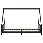 vidaXL Cadru pat pentru copii, negru, 90x200 cm, lemn masiv de pin vidaXL Cadru pat pentru copii, negru, 90x200 cm, lemn masiv de pin