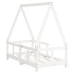 vidaXL Cadru de pat pentru copii, alb, 70x140 cm, lemn masiv de pin vidaXL Cadru de pat pentru copii, alb, 70x140 cm, lemn masiv de pin