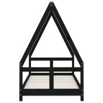 vidaXL Cadru de pat pentru copii, negru, 80x160 cm, lemn masiv de pin vidaXL Cadru de pat pentru copii, negru, 80x160 cm, lemn masiv de pin