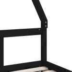 vidaXL Cadru de pat pentru copii, negru, 80x160 cm, lemn masiv de pin vidaXL Cadru de pat pentru copii, negru, 80x160 cm, lemn masiv de pin