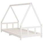 vidaXL Cadru de pat pentru copii, alb, 90x190 cm, lemn masiv de pin vidaXL Cadru de pat pentru copii, alb, 90x190 cm, lemn masiv de pin