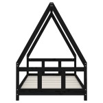 vidaXL Cadru de pat pentru copii, negru, 90x190 cm, lemn masiv de pin vidaXL Cadru de pat pentru copii, negru, 90x190 cm, lemn masiv de pin
