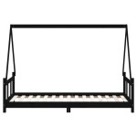 vidaXL Cadru de pat pentru copii, negru, 90x190 cm, lemn masiv de pin vidaXL Cadru de pat pentru copii, negru, 90x190 cm, lemn masiv de pin