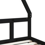 vidaXL Cadru de pat pentru copii, negru, 90x190 cm, lemn masiv de pin vidaXL Cadru de pat pentru copii, negru, 90x190 cm, lemn masiv de pin