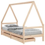 vidaXL Cadru pat copii cu sertare, 80x200 cm, lemn masiv de pin vidaXL Cadru pat copii cu sertare, 80x200 cm, lemn masiv de pin