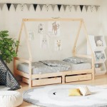 vidaXL Cadru de pat copii cu sertare, 80x160 cm, lemn masiv pin vidaXL Cadru de pat copii cu sertare, 80x160 cm, lemn masiv pin