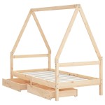 vidaXL Cadru de pat copii cu sertare, 80x160 cm, lemn masiv pin vidaXL Cadru de pat copii cu sertare, 80x160 cm, lemn masiv pin