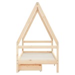 vidaXL Cadru de pat copii cu sertare, 80x160 cm, lemn masiv pin vidaXL Cadru de pat copii cu sertare, 80x160 cm, lemn masiv pin