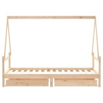 vidaXL Cadru de pat pentru copii cu sertare, 90x190 cm, lemn masiv pin