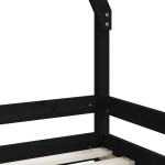 vidaXL Cadru pat pentru copii, negru, 90x200 cm, lemn masiv de pin vidaXL Cadru pat pentru copii, negru, 90x200 cm, lemn masiv de pin