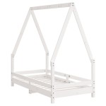 vidaXL Cadru de pat pentru copii, alb, 70x140 cm, lemn masiv de pin