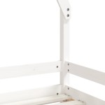 vidaXL Cadru de pat pentru copii, alb, 70x140 cm, lemn masiv de pin