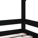 vidaXL Cadru de pat pentru copii, negru, 80x160 cm, lemn masiv de pin vidaXL Cadru de pat pentru copii, negru, 80x160 cm, lemn masiv de pin
