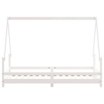 vidaXL Cadru de pat pentru copii, alb, 90x190 cm, lemn masiv de pin vidaXL Cadru de pat pentru copii, alb, 90x190 cm, lemn masiv de pin
