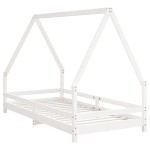 vidaXL Cadru de pat pentru copii, alb, 90x190 cm, lemn masiv de pin vidaXL Cadru de pat pentru copii, alb, 90x190 cm, lemn masiv de pin