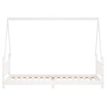 vidaXL Cadru de pat pentru copii, alb, 80x200 cm, lemn masiv de pin