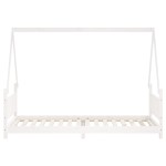 vidaXL Cadru de pat pentru copii, alb, 90x200 cm, lemn masiv de pin vidaXL Cadru de pat pentru copii, alb, 90x200 cm, lemn masiv de pin