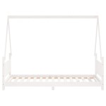 vidaXL Cadru de pat pentru copii, alb, 90x190 cm, lemn masiv de pin