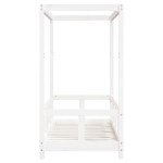 vidaXL Cadru de pat pentru copii, alb, 70x140 cm, lemn masiv de pin vidaXL Cadru de pat pentru copii, alb, 70x140 cm, lemn masiv de pin