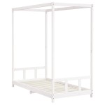 vidaXL Cadru de pat pentru copii, alb, 90x190 cm, lemn masiv de pin vidaXL Cadru de pat pentru copii, alb, 90x190 cm, lemn masiv de pin