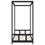 vidaXL Cadru de pat pentru copii, negru, 90x190 cm, lemn masiv de pin vidaXL Cadru de pat pentru copii, negru, 90x190 cm, lemn masiv de pin