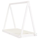 vidaXL Cadru de pat pentru copii, alb, 70x140 cm, lemn masiv de pin vidaXL Cadru de pat pentru copii, alb, 70x140 cm, lemn masiv de pin