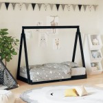 vidaXL Cadru de pat pentru copii, 70x140 cm, lemn masiv de pin vidaXL Cadru de pat pentru copii, 70x140 cm, lemn masiv de pin