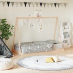 vidaXL Cadru de pat pentru copii, 80x160 cm, lemn masiv de pin vidaXL Cadru de pat pentru copii, 80x160 cm, lemn masiv de pin
