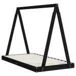 vidaXL Cadru de pat pentru copii, negru, 80x160 cm, lemn masiv de pin vidaXL Cadru de pat pentru copii, negru, 80x160 cm, lemn masiv de pin