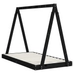 vidaXL Cadru de pat pentru copii, negru, 80x160 cm, lemn masiv de pin vidaXL Cadru de pat pentru copii, negru, 80x160 cm, lemn masiv de pin