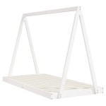 vidaXL Cadru de pat pentru copii, alb, 90x190 cm, lemn masiv de pin vidaXL Cadru de pat pentru copii, alb, 90x190 cm, lemn masiv de pin